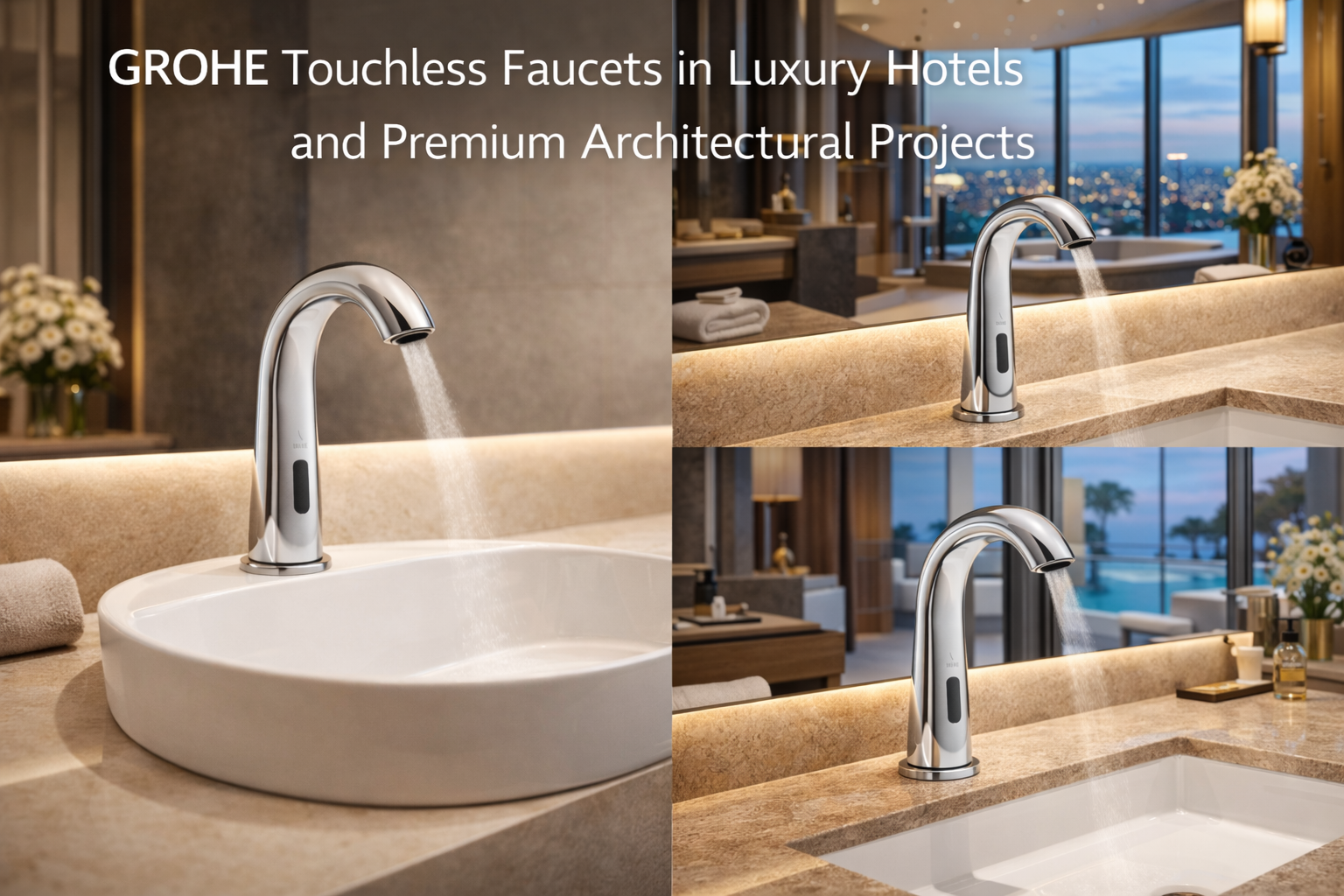 GROHE touchless faucets in luxury hotels and premium architectural projects